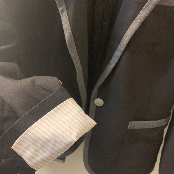 Spanner Lined Grey Trimmed Blazer - Picture 3 of 5